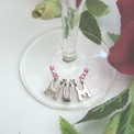 Personalised wine glass charms